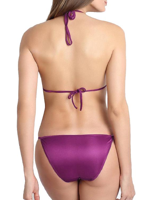 purple satin bra and panty set - 11684750 - Zoom Image - 3