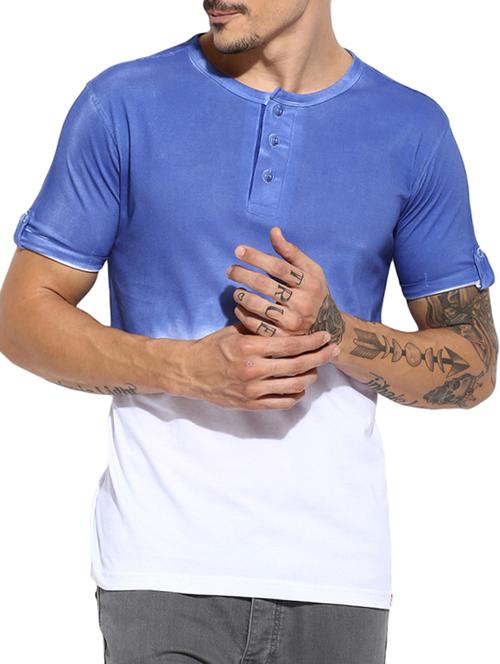 blue cotton ombre t-shirt - 11685118 - Standard Image - 1