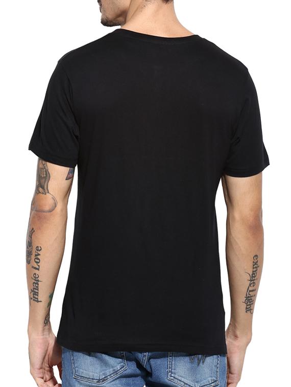 black cotton asymmetric t-shirt - 11685121 - Zoom Image - 3