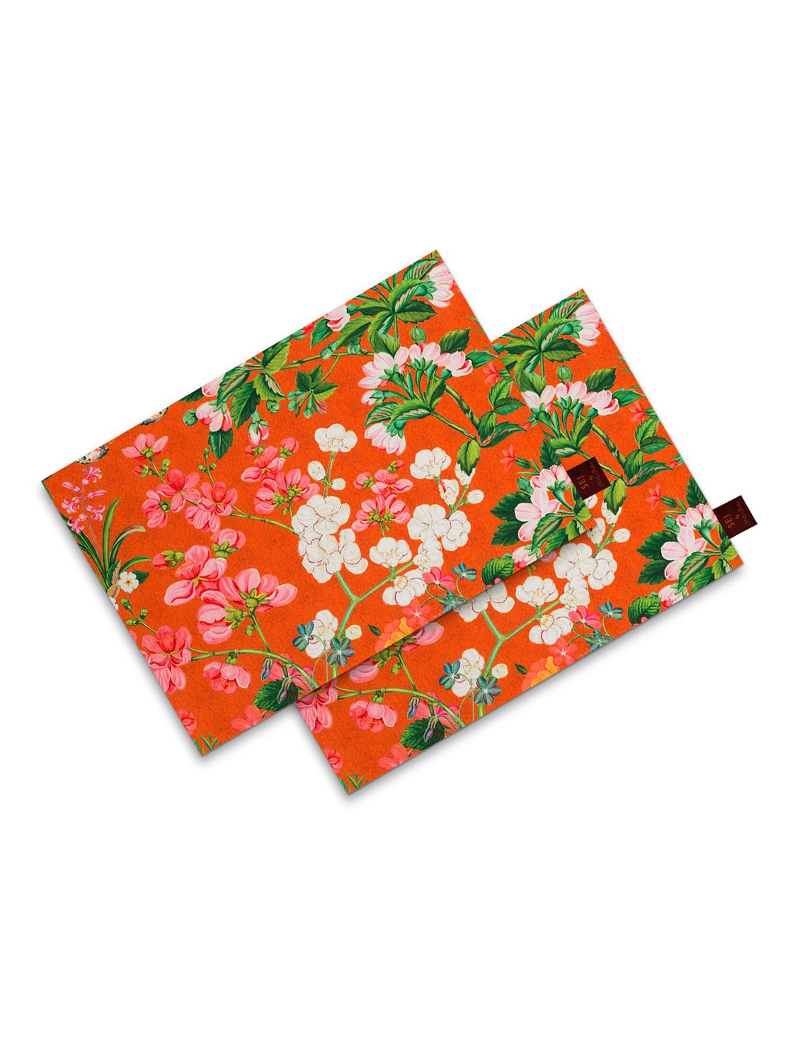 set of 2 orange cotton placemat - 11696475 - Zoom Image - 3