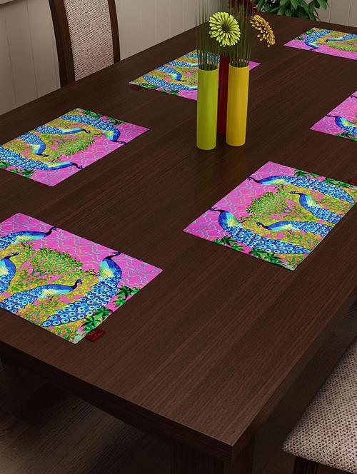 set of 6 pink cotton placemat - 11696501 - Standard Image - 1