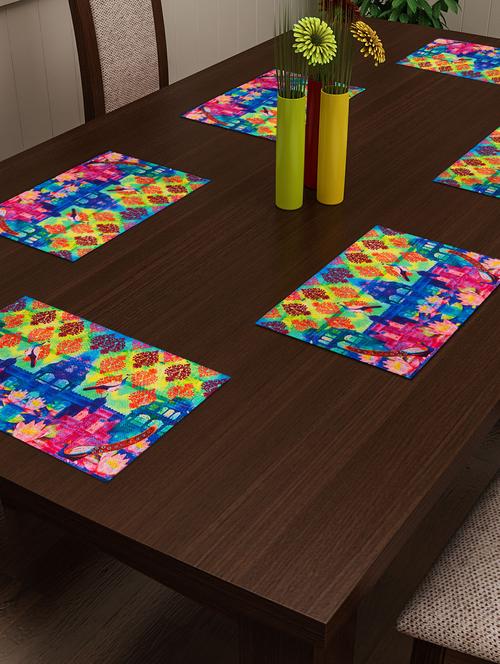 set of 6 multi colored cotton placemat - 11696503 - Standard Image - 1