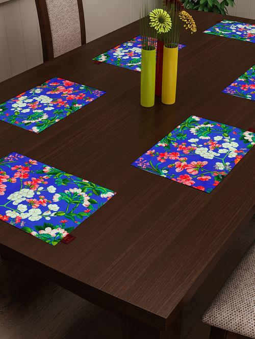set of 6 blue cotton placemat - 11696506 - Standard Image - 1