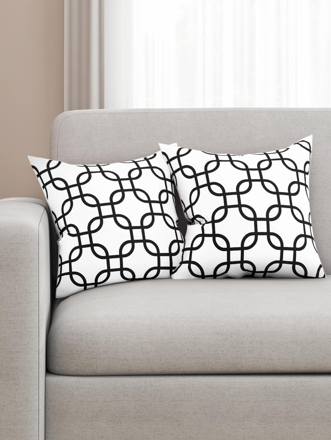 white cotton set of 2 cushion cover - 11697361 - Zoom Image - 1