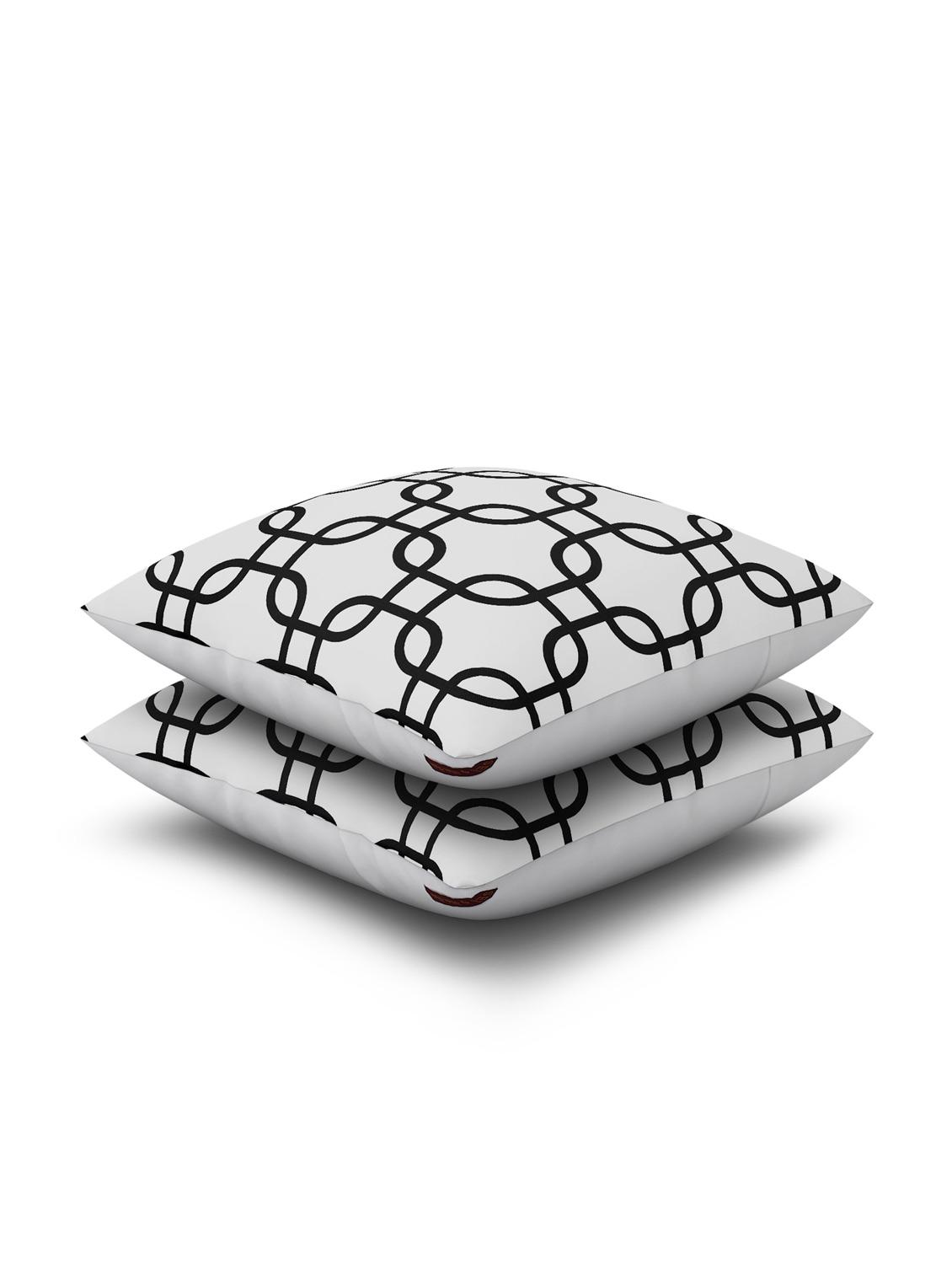 white cotton set of 2 cushion cover - 11697361 - Zoom Image - 3