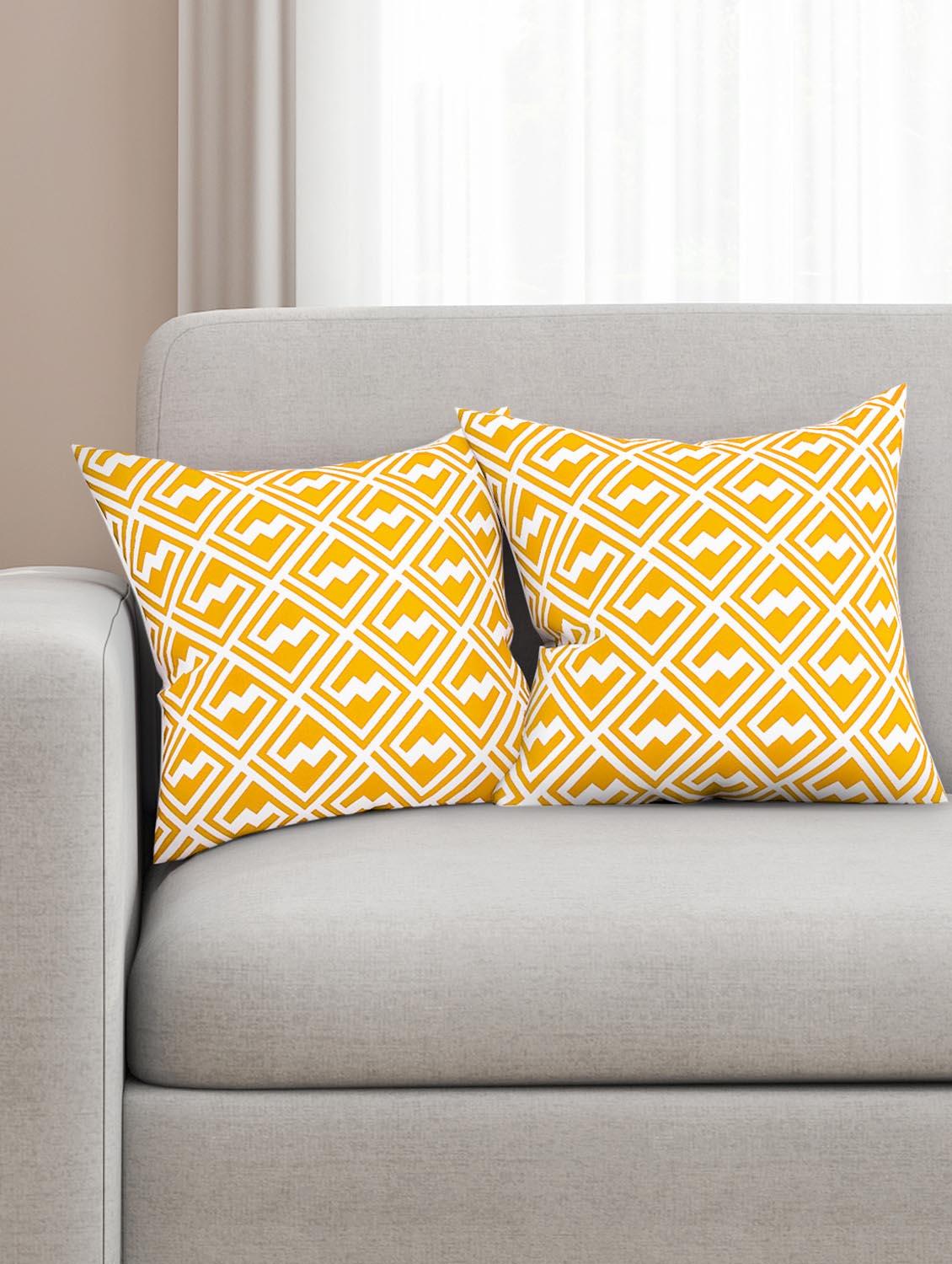 cotton geometric hd digital premium 16 by 16 cushion covers (set of 2) - 11697380 - Zoom Image - 1