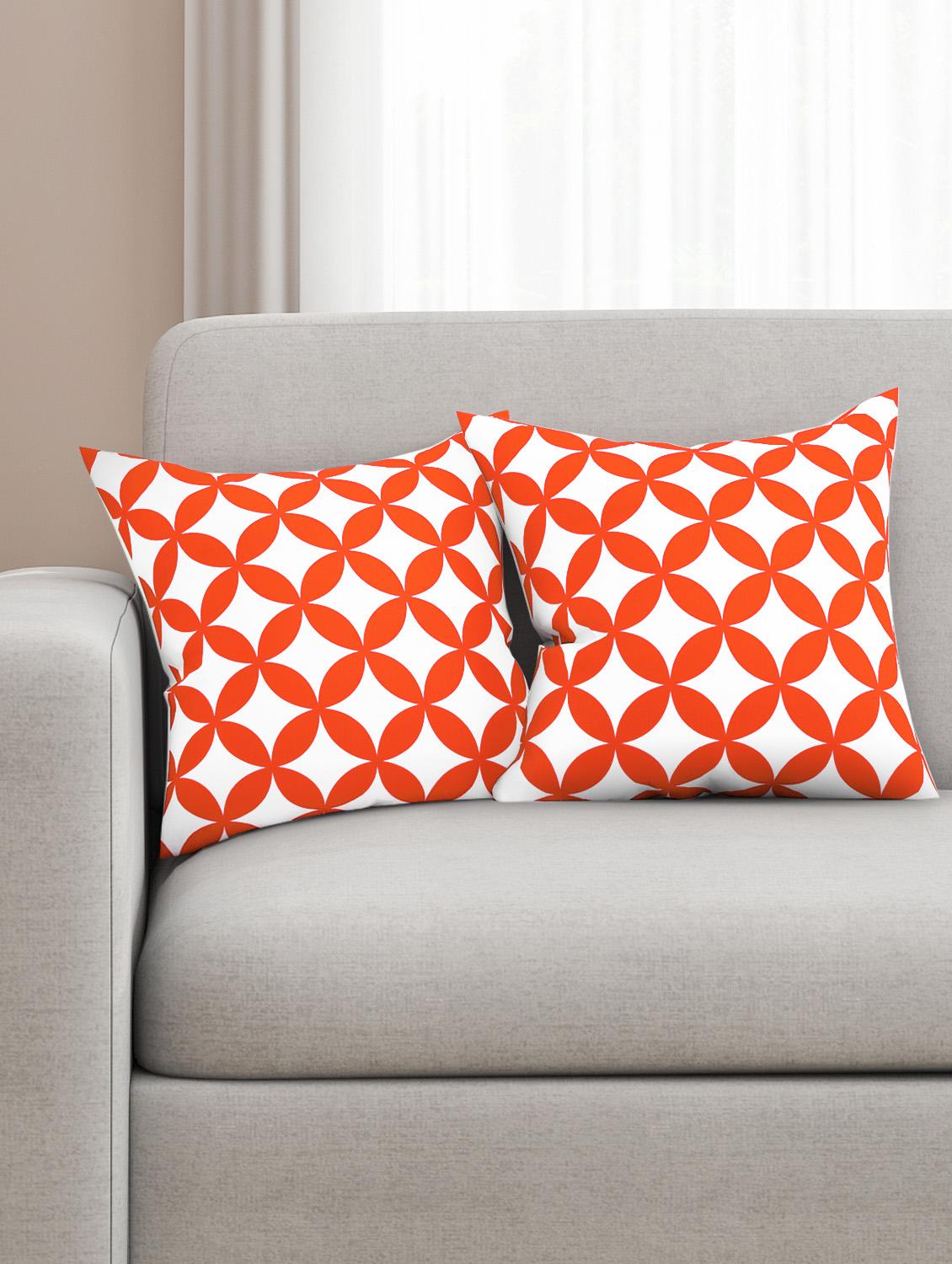 orange cotton set of 2 cushion covers - 11697392 - Zoom Image - 1