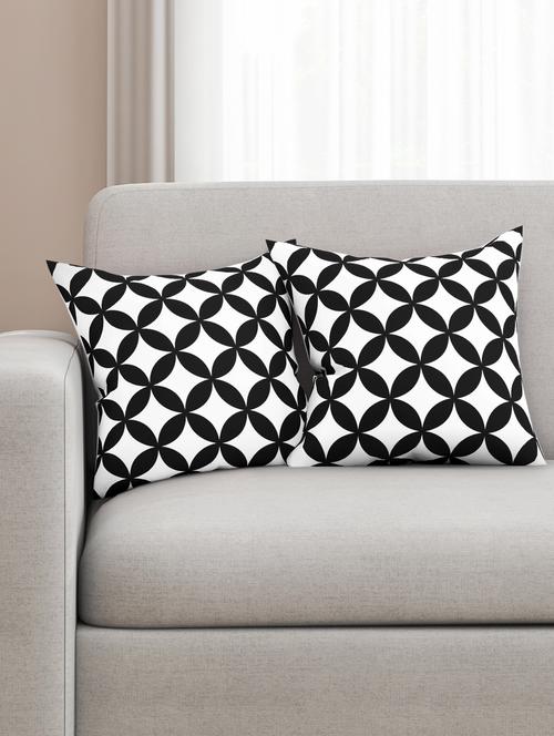 black cotton set of 2 cushion covers - 11697396 - Standard Image - 1