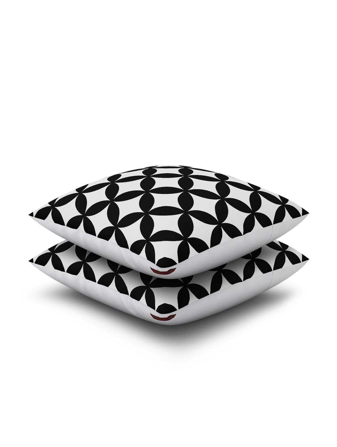 black cotton set of 2 cushion covers - 11697396 - Zoom Image - 3