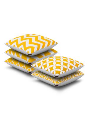 yellow cotton set of 5 cushion covers - 11697414 - Standard Image - 2