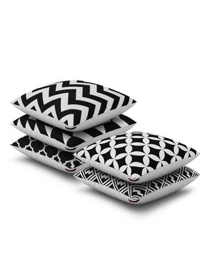 black cotton set of 5 cushion covers - 11697416 - Standard Image - 2