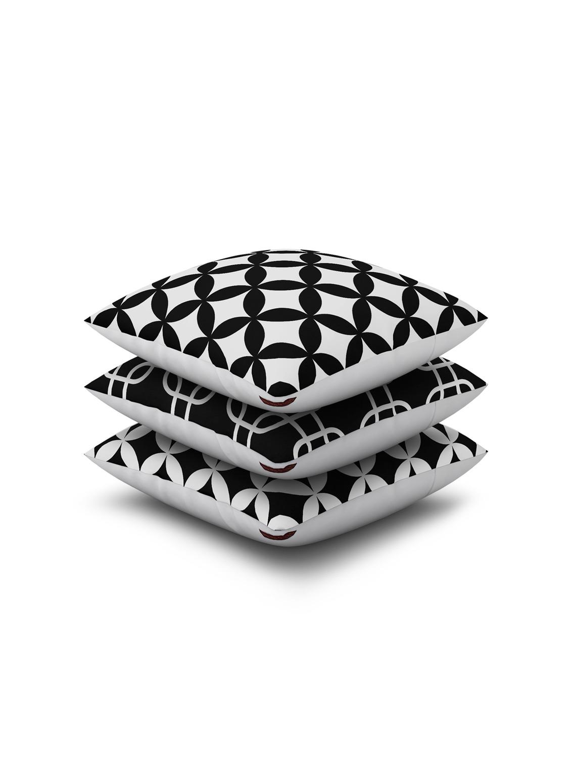 black cotton set of 5 cushion covers - 11697421 - Zoom Image - 2