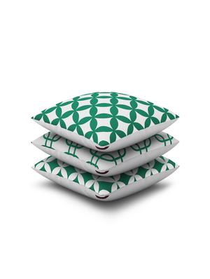 green cotton set of 3 cushion covers - 11697427 - Standard Image - 2