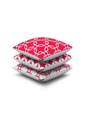 pink cotton set of 3 cushion covers - 11697438 - Standard Image - 2