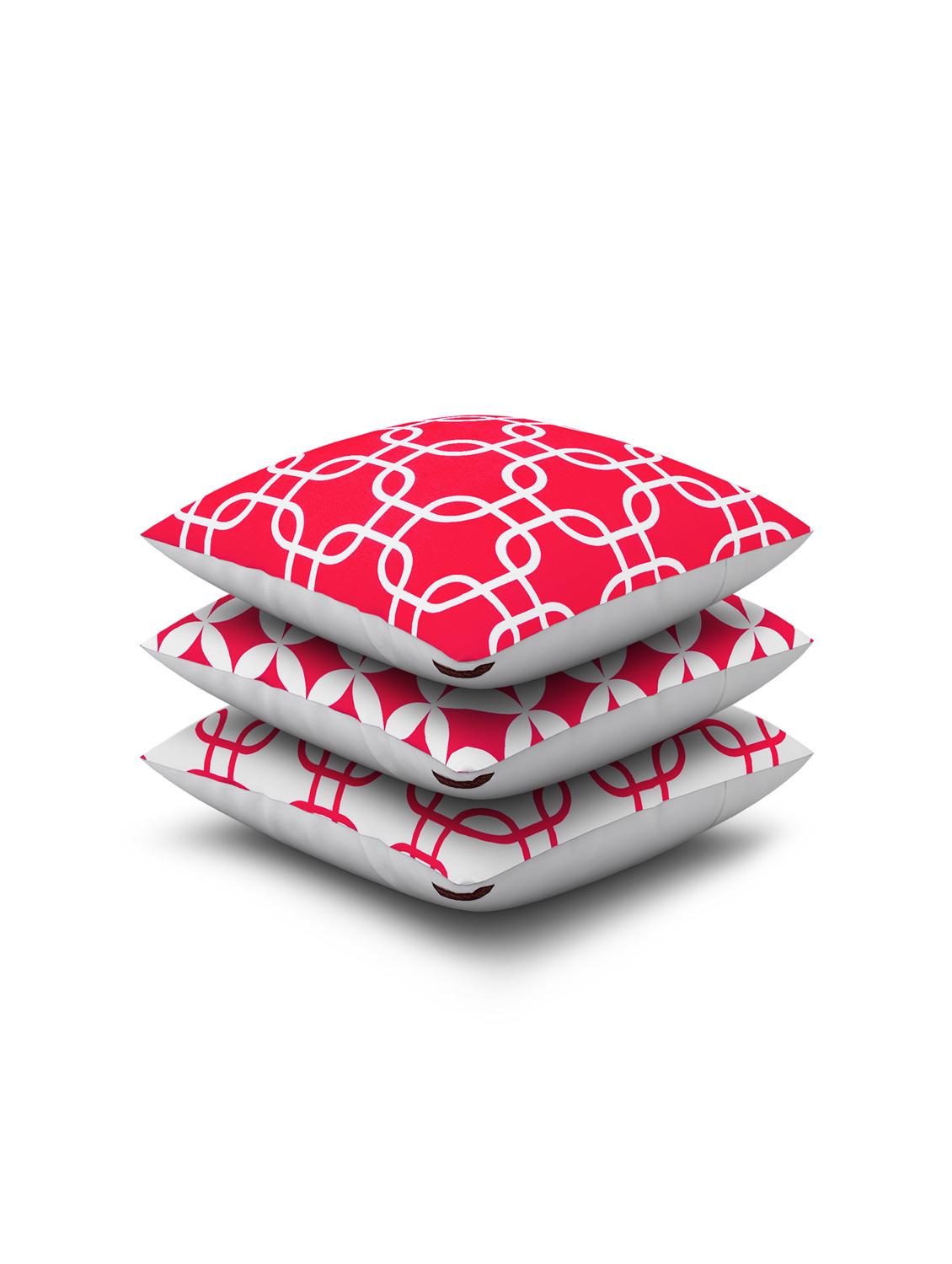pink cotton set of 3 cushion covers - 11697438 - Zoom Image - 2