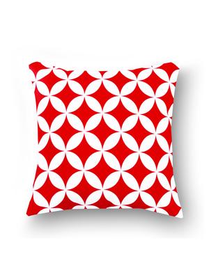 red cotton set of 3 cushion covers - 11697439 - Standard Image - 5