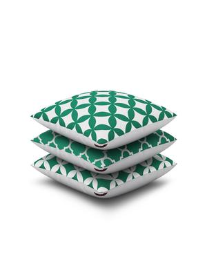 green cotton set of 3 cushion covers - 11697448 - Standard Image - 2