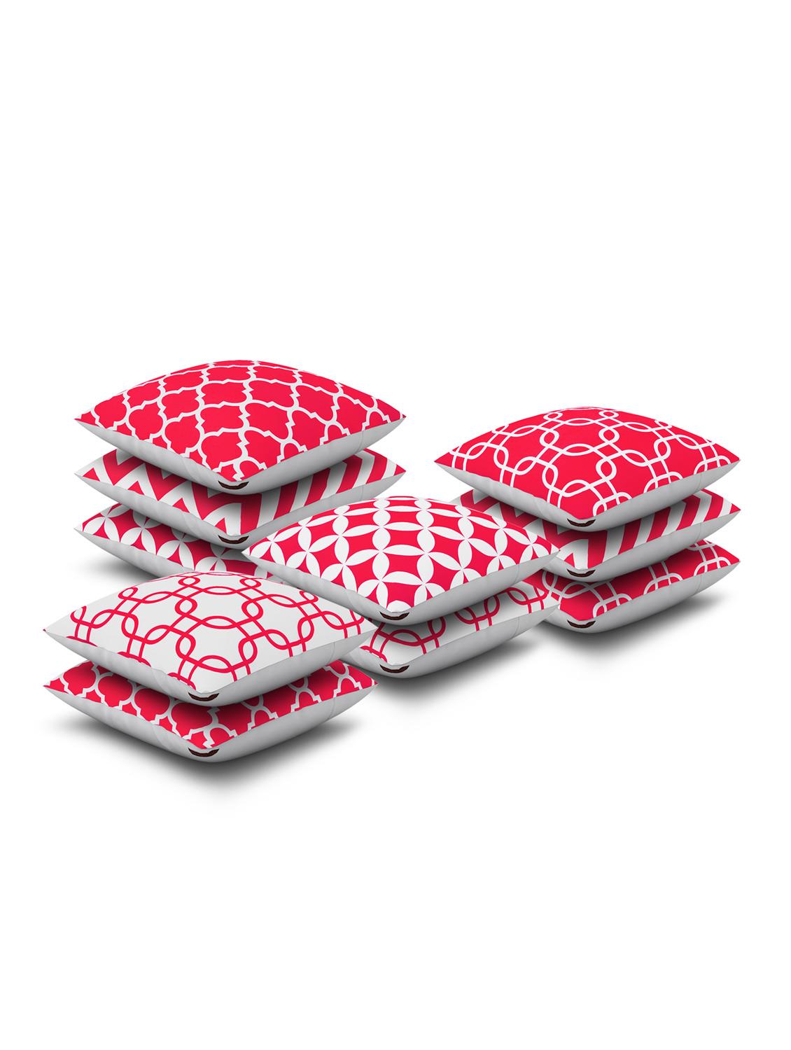 pink cotton set of 10 cushion covers - 11697475 - Zoom Image - 2