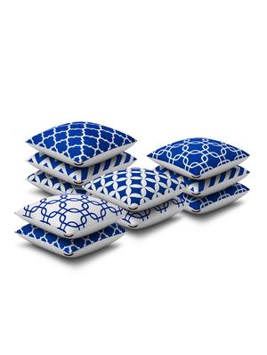 blue cotton set of 10 cushion covers - 11697477 - Standard Image - 2