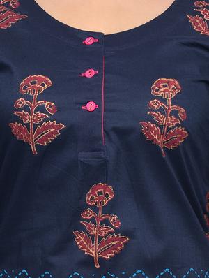 blue cotton kurta - 11698384 - Standard Image - 4