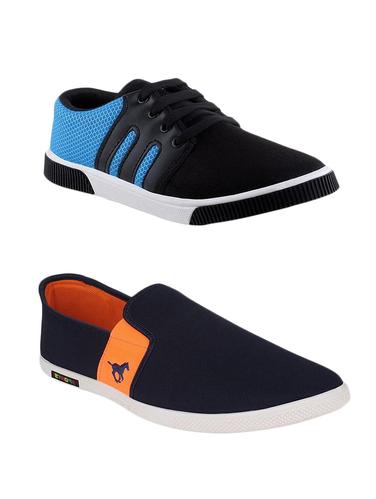 Blue and black casual shoes combo of 2 - 11699001 - Very Small Image - 1
