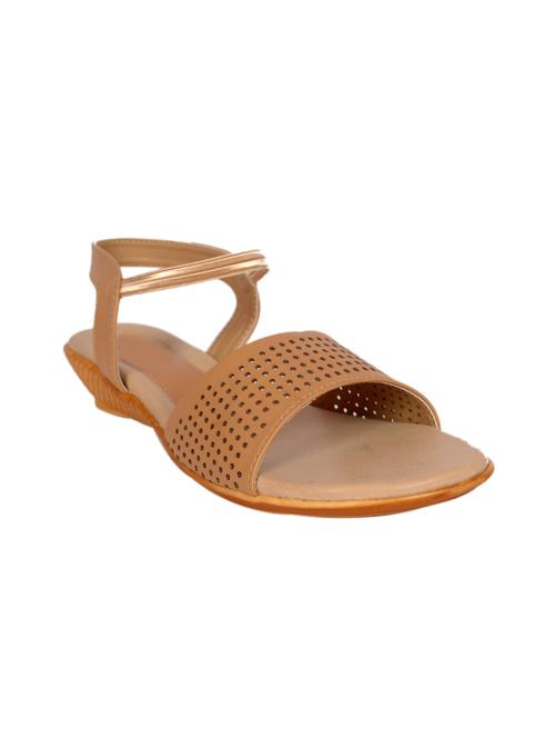 brown faux leather cutwork wedges - 11703547 - Standard Image - 1
