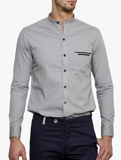 grey cotton casual shirt - 11704568 - Standard Image - 1