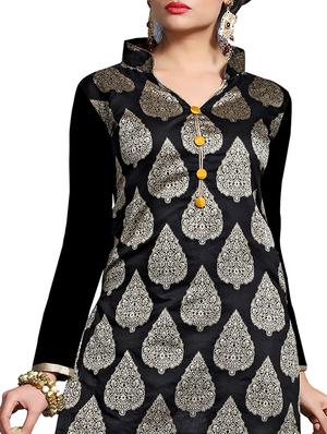 black beige dress material - 11705109 - Standard Image - 4
