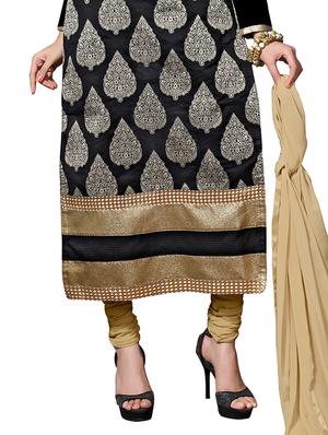 black beige dress material - 11705109 - Standard Image - 5