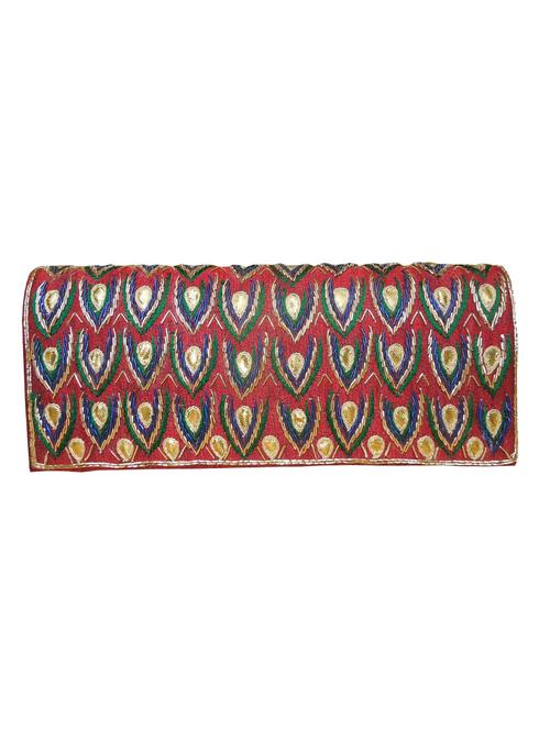 red faux silk clutch - 11706880 - Very Small Image - 1