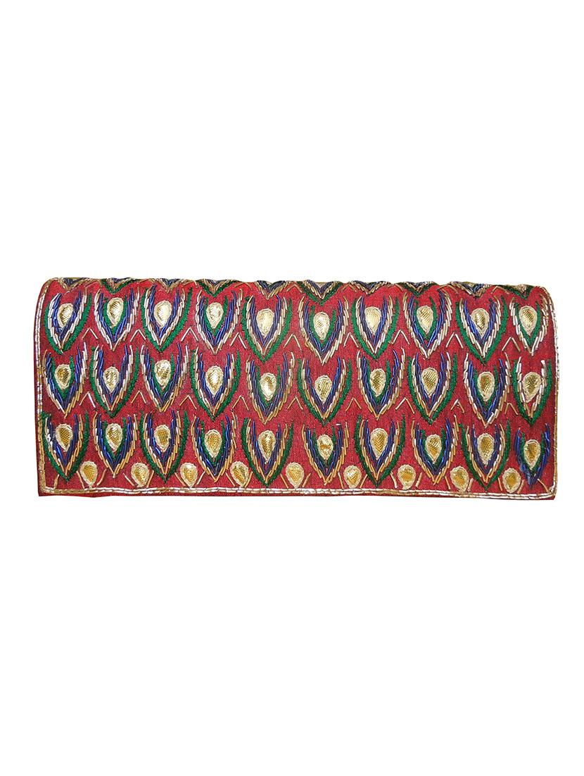 red faux silk clutch - 11706880 - Zoom Image - 2