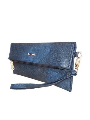 blue leatherette clutch - 11706905 - Standard Image - 5