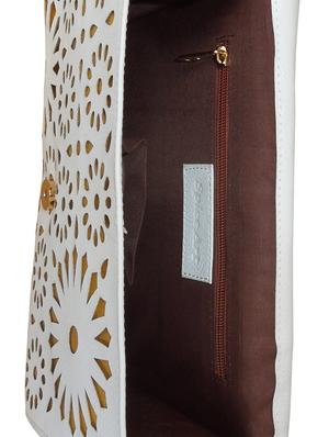 white leatherette clutch - 11706907 - Standard Image - 3