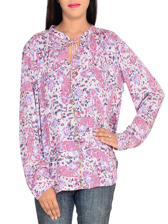 tie knot neck paisley top - 11707164 - Zoom Image - 1