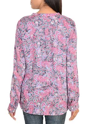 tie up neck paisley high low tunic - 11707165 - Standard Image - 3