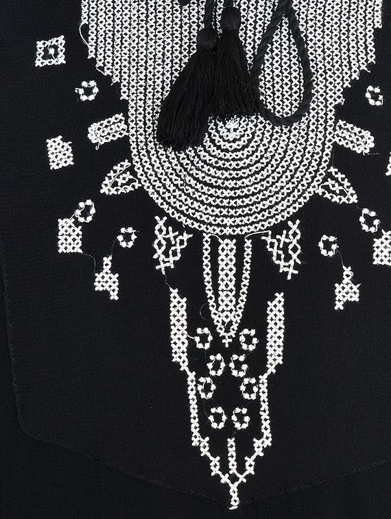 tassel tie-up neck embroidered detail tunic - 11707180 - Zoom Image - 4