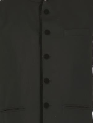black cotton nehru jacket - 11714745 - Standard Image - 3