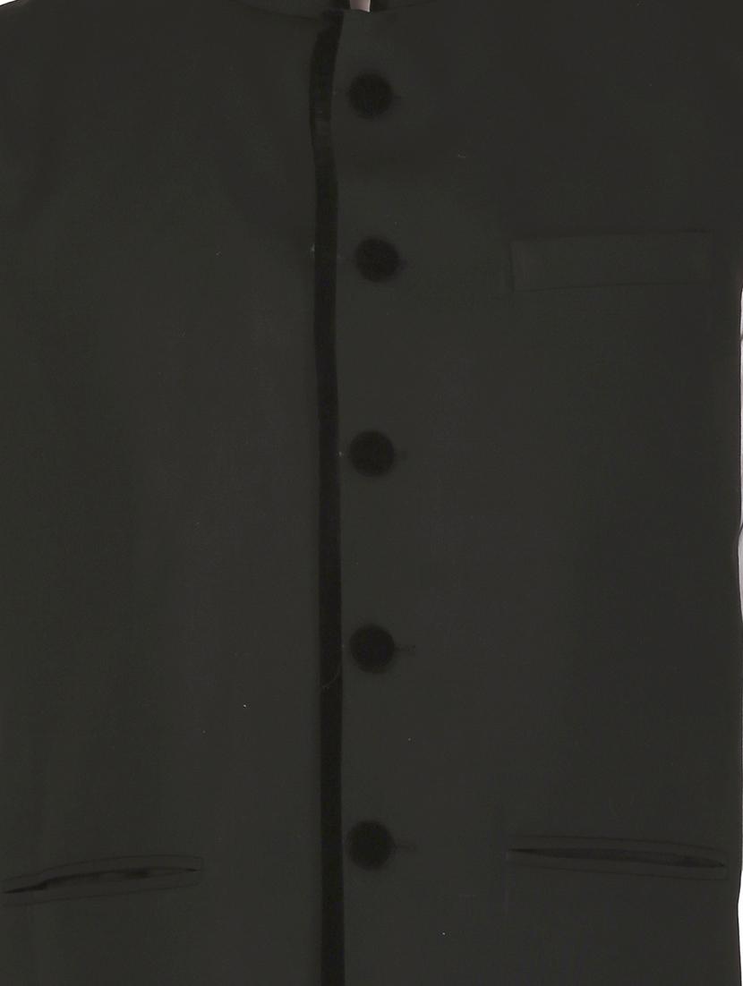 black cotton nehru jacket - 11714745 - Zoom Image - 3