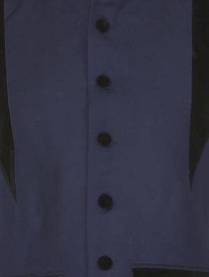 navy blue colour block cotton nehru jacket - 11714752 - Standard Image - 3