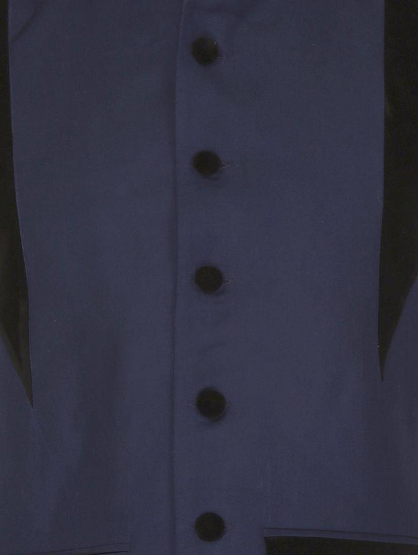 navy blue colour block cotton nehru jacket - 11714752 - Zoom Image - 3