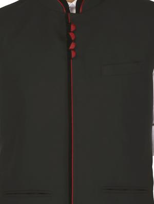 black cotton nehru jacket - 11714755 - Standard Image - 3