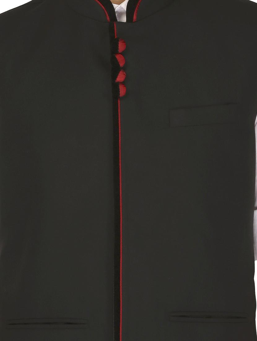 black cotton nehru jacket - 11714755 - Zoom Image - 3