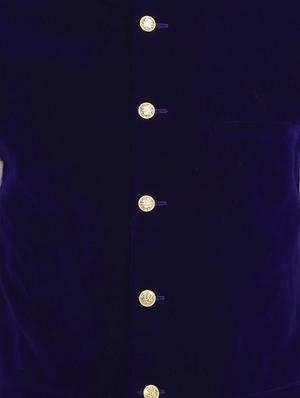blue velvet nehru jacket - 11714762 - Standard Image - 3