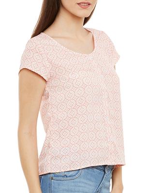 white and pink printed top - 11715187 - Standard Image - 2