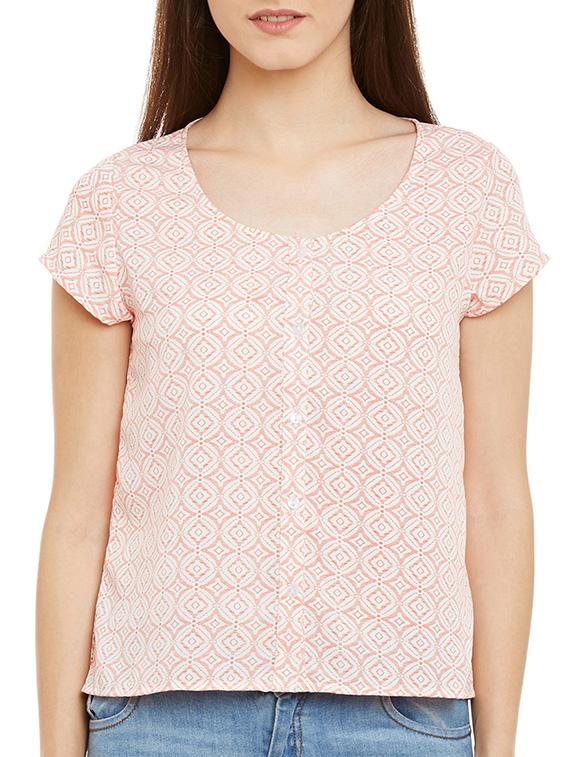 white and pink printed top - 11715187 - Zoom Image - 1
