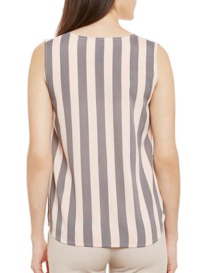 grey and beige striped wrap top - 11715194 - Standard Image - 3