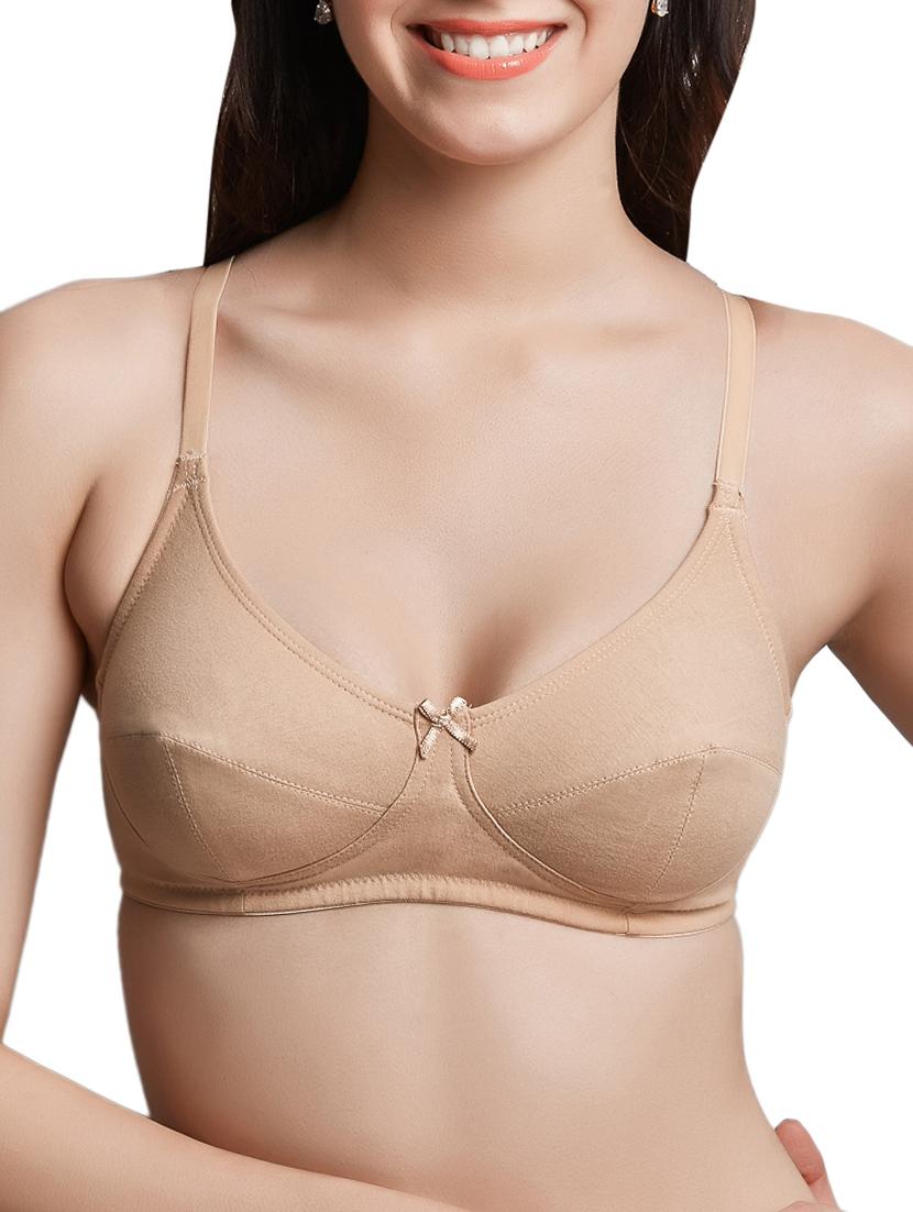 beige cotton regular bra - 11720658 - Zoom Image - 1