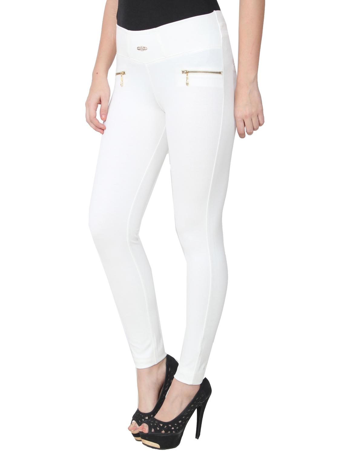 white polyester jeggings - 11723895 - Zoom Image - 2