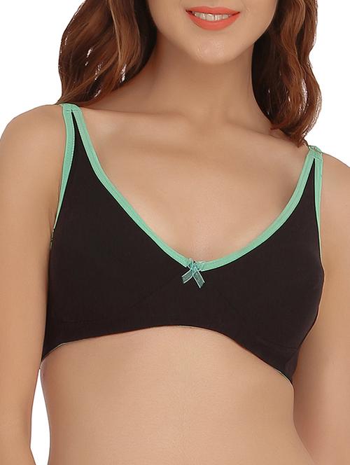 bow patch contrast bind bra - 11726645 - Standard Image - 1