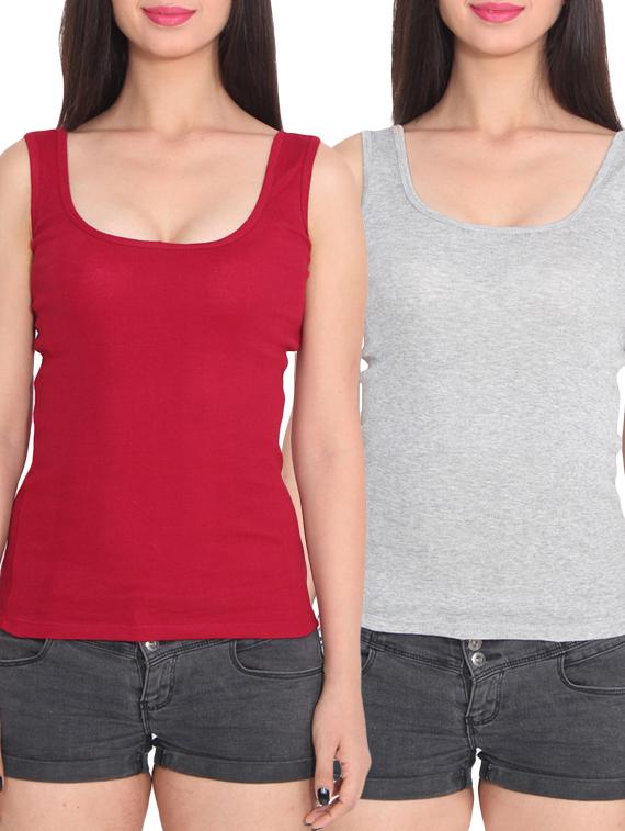 set of 2 multicolored viscose tank tee - 11734125 - Zoom Image - 1
